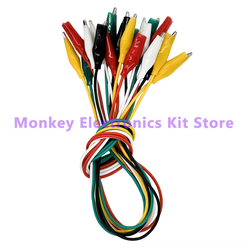 1Set / 10PCS 46CM Alligator Clips Electrical DIY Test Leads Alligator Double-Ended Crocodile Clips Roach Clip Test Jumper Wire