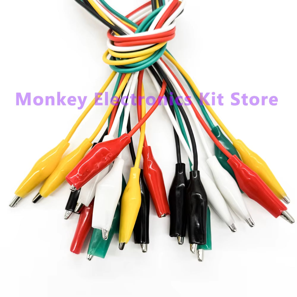 1Set / 10PCS 46CM Alligator Clips Electrical DIY Test Leads Alligator Double-Ended Crocodile Clips Roach Clip Test Jumper Wire