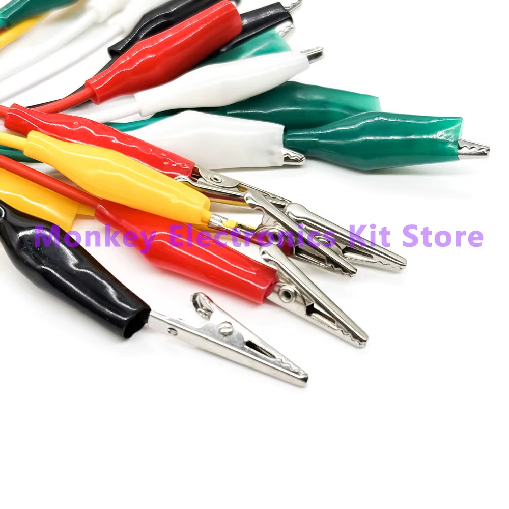 1Set / 10PCS 46CM Alligator Clips Electrical DIY Test Leads Alligator Double-Ended Crocodile Clips Roach Clip Test Jumper Wire